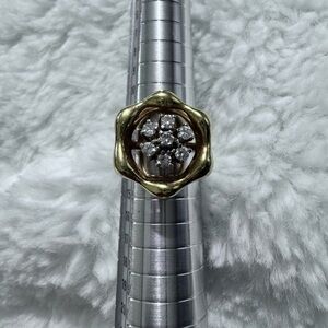 Gold Diamond Floral Ring 18k